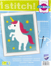 Load image into Gallery viewer, DIY Vervaco i Stitch Unicorn Kids Needlepoint Beginner Starter Kit 5&quot; x 7&quot;