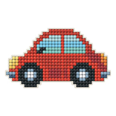 DIY Collection D'Art Red Car Vehicle Kids Beginner Diamond Facet Art Magnet Kit