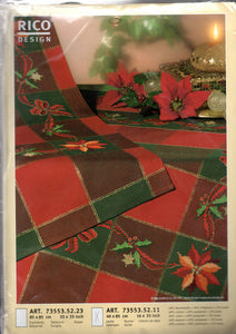 DIY Poinsettia Table Runner Christmas Counted Cross Stitch Kit