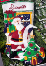 Load image into Gallery viewer, DIY Dimensions Santas List Christmas Eve Visit Holiday Felt Stocking Kit 8095