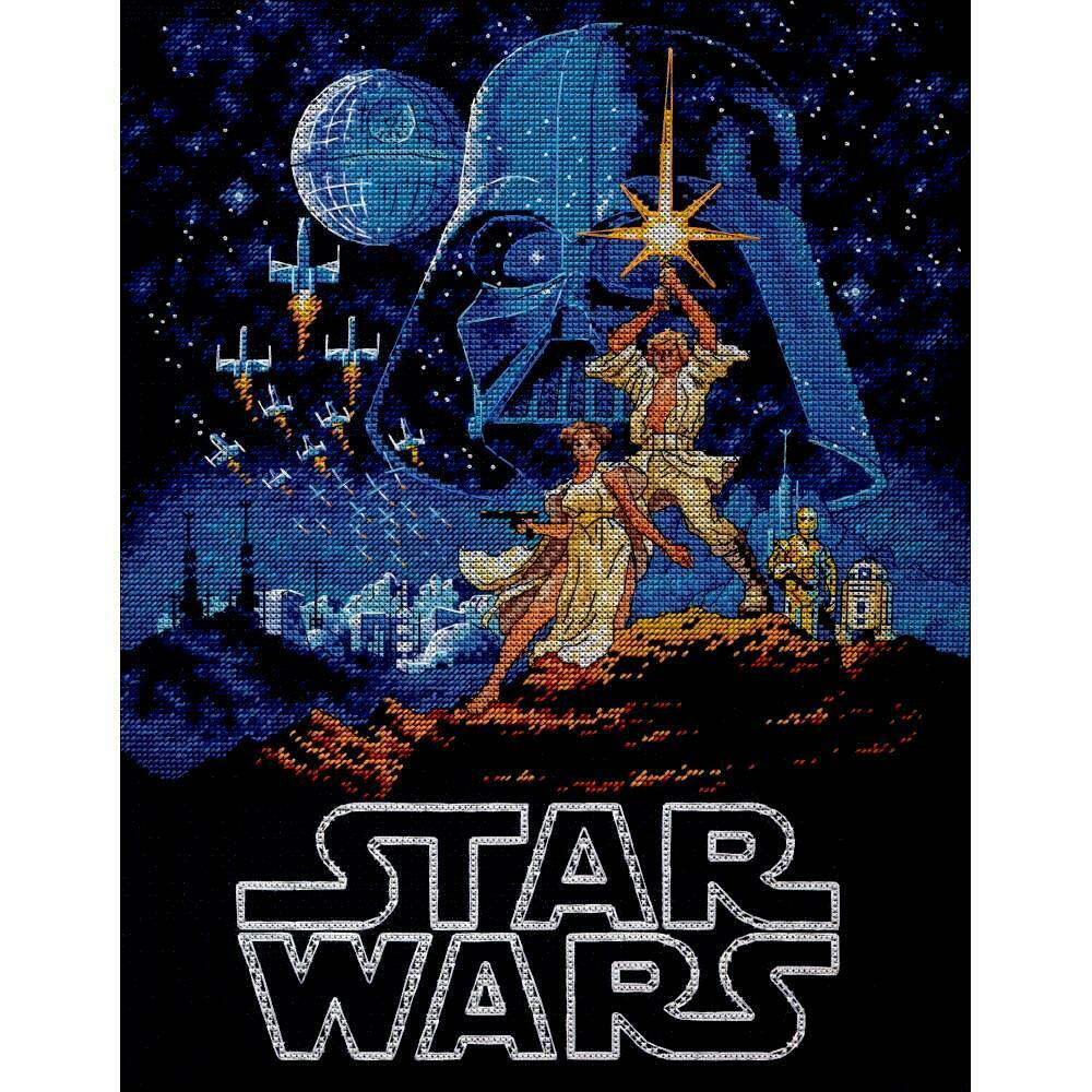 DIY Disney Star Wars Luke & Leia Darth Vador Counted Cross Stitch Kit 35380