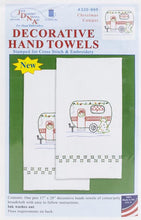 Load image into Gallery viewer, DIY Jack Dempsey Christmas Camper Vacation Stamped Embroidery Hand Towel Kit