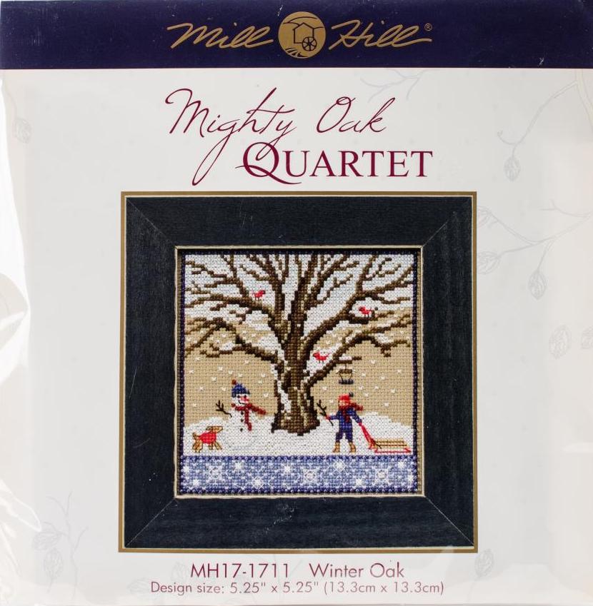 DIY Mill Hill Winter Oak Mighty Oak Quartet Tree Bead Cross Stitch Picture Kit