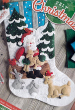 Load image into Gallery viewer, DIY Bucilla Santas Forest Family Deer Woodland Christmas Felt Stocking Kit 86865