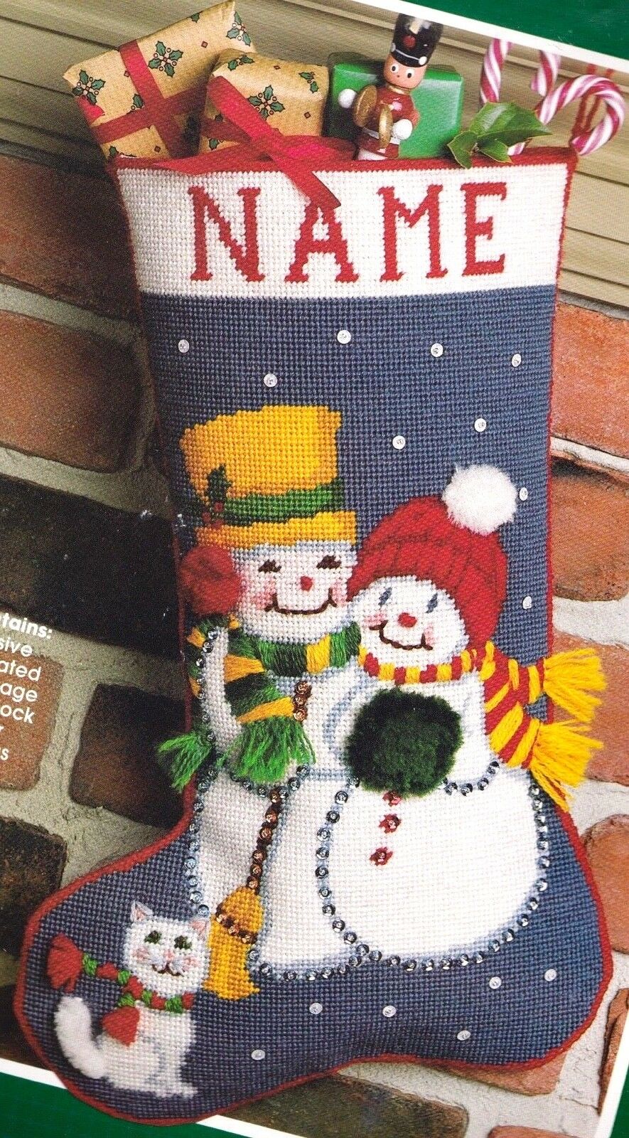 DIY Bucilla Frosty Friends Snowman Christmas Needlepoint Stocking Kit 60618