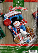 Load image into Gallery viewer, DMG DIY Bucilla Santa Stop Here Christmas Felt Stocking Kit 86707