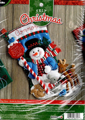 DIY Bucilla Santa Stop Here Snowman Deer Bunny Christmas Felt Stocking Kit 86707