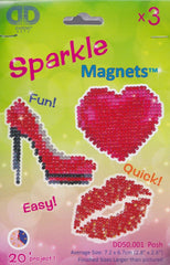 DIY Diamond Dotz Posh Heart Lips Shoe Sparkle Magnets Facet Art Bead Craft Kit