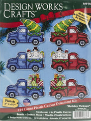 DIY Design Works Holiday Pickup Truck Christmas Plastic Canvas Ornament Kit 6876