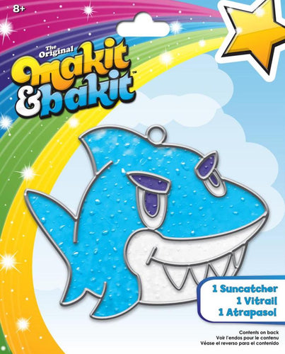 DIY Makit & Bakit Shark Ocean Animal Stained Glass Suncatcher Kit Kids Craft