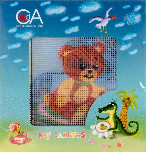 DIY Collection D'Art Teddy Bear Needlepoint Beginner Kids Kit 4