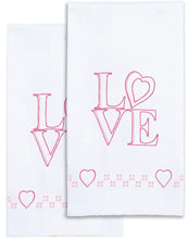 Load image into Gallery viewer, DIY Jack Dempsey Love Heart Valentine Stamped Cross Stitch Hand Towel Kit
