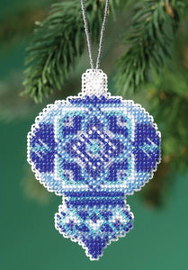 DIY Mill Hill Azure Medallion Christmas Holiday Bead Cross Stitch Ornament Kit