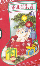 Load image into Gallery viewer, DIY Needle Treasures Playful Kitty Cat Counted Cross Stitch Stocking Kit 02972