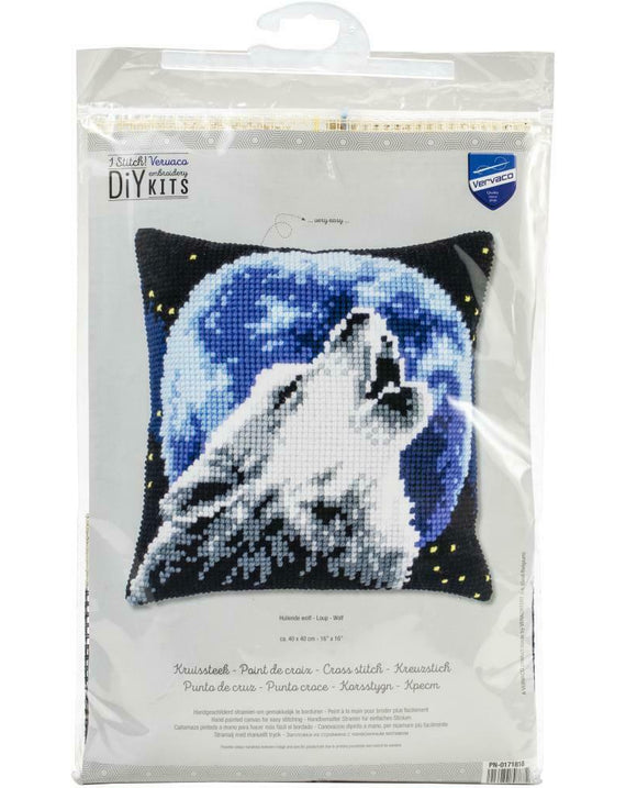 DIY Vervaco Wolf Full Moon Chunky Cross Stitch Needlepoint 16