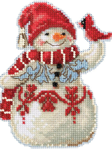 DIY Mill Hill Snowman Cardinal Jim Shore Winter Bead Cross Stitch Picture Kit
