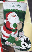 Load image into Gallery viewer, DIY Bucilla Letters to Santa #2 Black White Puppy Christmas Felt Stocking Kit