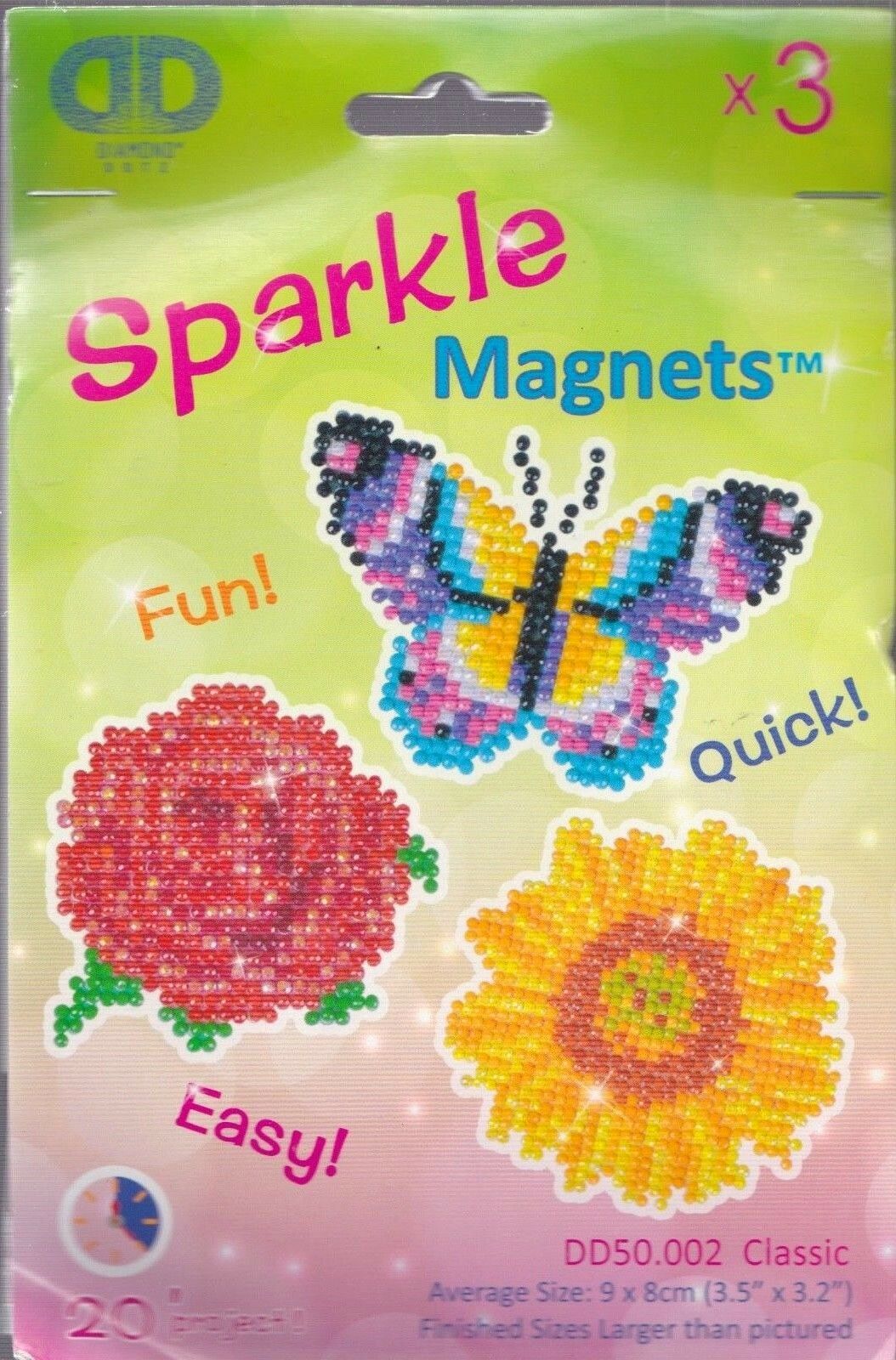 DIY Diamond Dotz Classic Flower Butterfly Magnet Facet Kids Bead Craft Kit 50002