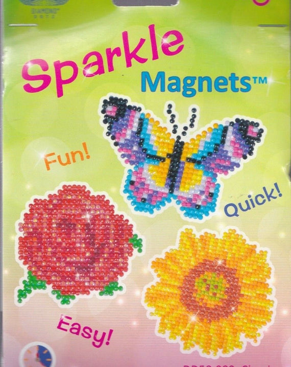 DIY Diamond Dotz Classic Flower Butterfly Magnet Facet Kids Bead Craft Kit 50002