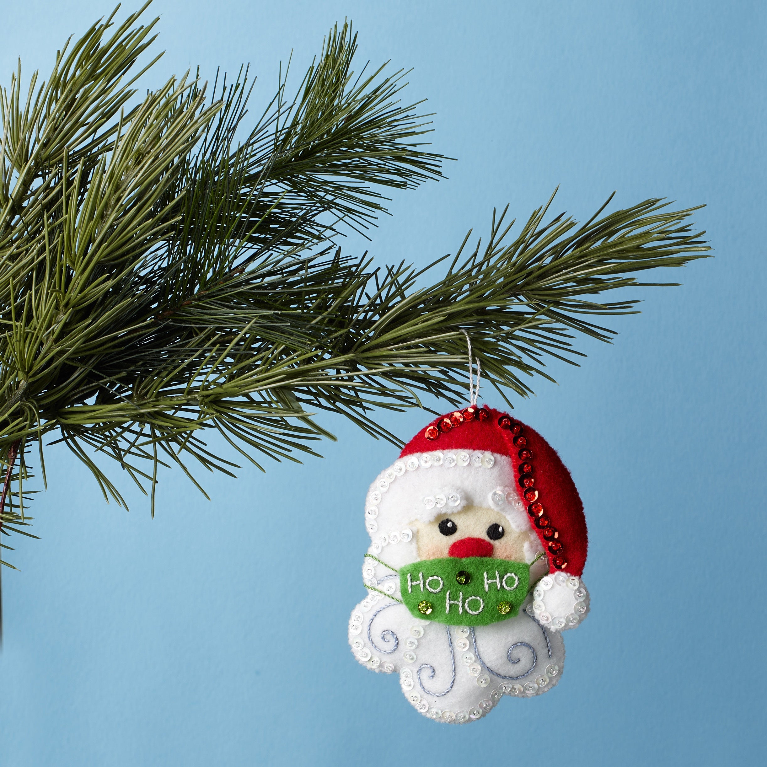 DIY Bucilla All Masked Up Christmas Santa Deer Felt Tree Ornament Kit 89502E