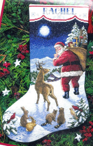 DIY Pkg Worn Santas Arrival Christmas Counted Cross Stitch Stocking Kit 8683