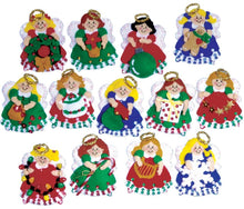 Load image into Gallery viewer, DIY Design Works Lots of Angels Christmas Tree Holiday Felt Ornament Kit 5395
