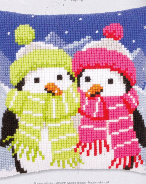 DIY Vervaco Penguins with Scarf Yarn Cross Stitch Needlepoint 16