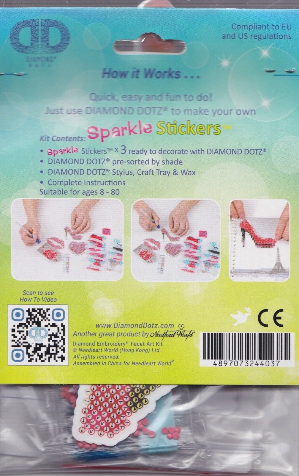 DIY Posh Sparkle Stickers Facet Art Bead Craft Kit