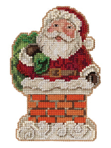 DIY Mill Hill Santa in Chimney Christmas Bead Cross Stitch Picture Ornament Kit