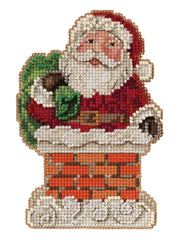 DIY Mill Hill Santa in Chimney Christmas Bead Cross Stitch Picture Ornament Kit