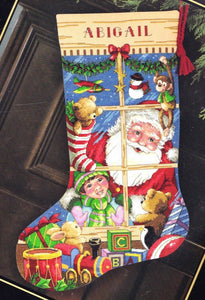 DIY Dimensions Santas Toys Shop Christmas Counted Cross Stitch Stocking Kit 8818