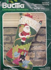 DIY Bucilla Jeweled Heres Santa Kids Christmas Eve Felt Stocking Kit 82054