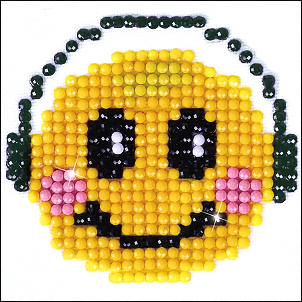 DIY Diamond Dotz Smiling Groove Emoji Kids Beginner Facet Craft Kit w Frame 3