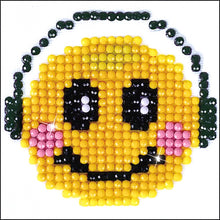 Load image into Gallery viewer, DIY Diamond Dotz Smiling Groove Emoji Kids Beginner Facet Craft Kit w Frame 3&quot;