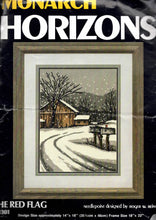 Load image into Gallery viewer, DIY Repackaged Horizons The Red Flag Snow Scene Needlepoint Wall Hanging Kit