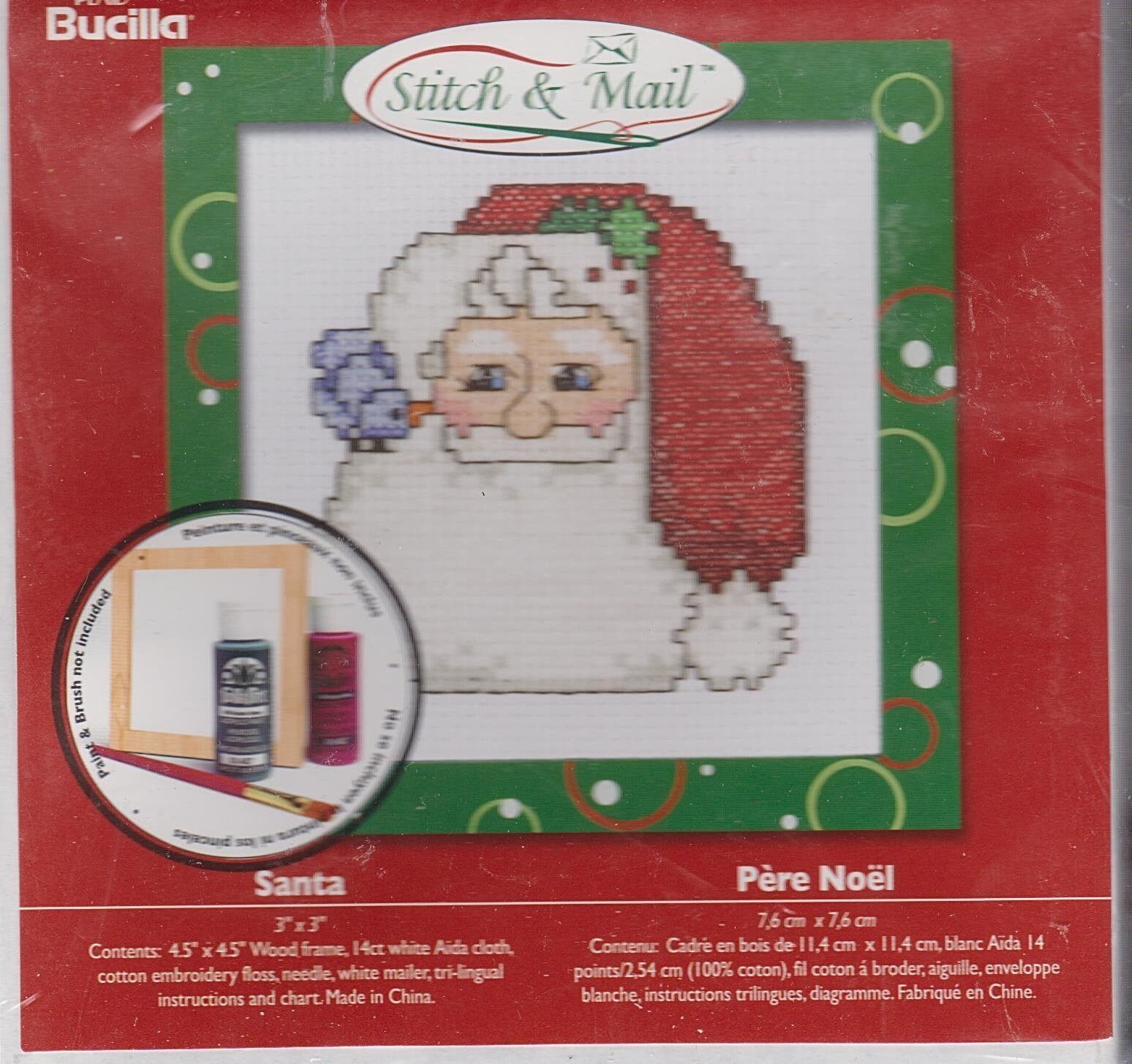 DIY Bucilla Santa Stitch & Mail Christmas Holiday Counted Cross Stitch Kit 85398