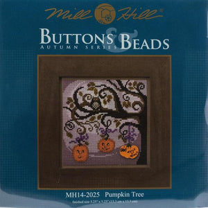 DIY Mill Hill Pumpkin Tree Halloween Button Glass Bead Cross Stitch Picture Kit