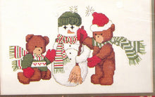 Load image into Gallery viewer, DIY Dale Burdett Snowman Friends Teddy Bears Christmas Counted Cross Stitch Kit