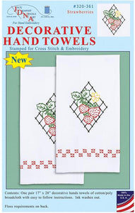 DIY Jack Dempsey Strawberries Fruit Stamped Embroidery Guest Hand Towel Kit