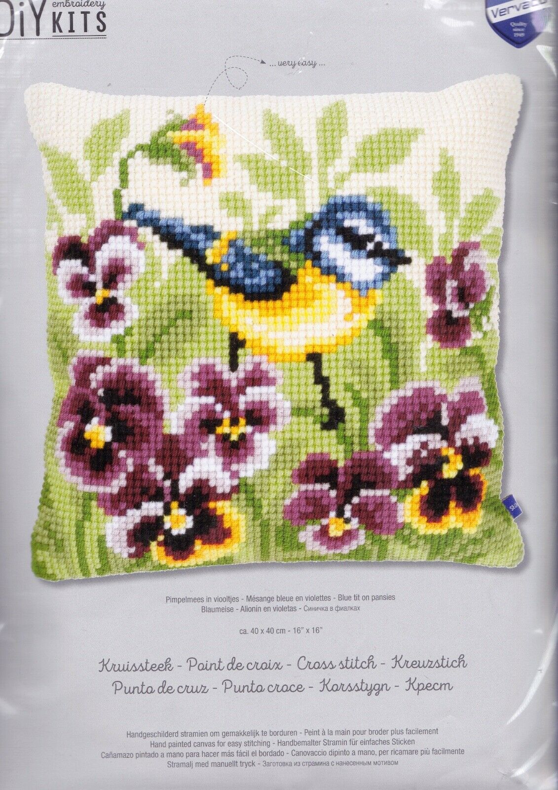 DIY Vervaco Blue Bird Spring Flower Cross Stitch Needlepoint 16