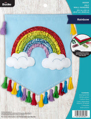 DIY Bucilla Rainbow Cloud Summer Banner Felt Wall Hanging Craft Kit 89282E