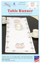 Load image into Gallery viewer, DIY Jack Dempsey Halloween Pumpkin Stamped Cross Stitch Table Runner Scarf Kit