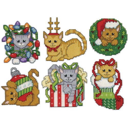 DIY Design Works Christmas Kittens Cats Plastic Canvas Ornament Kit 5917