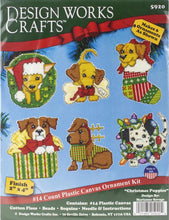 Load image into Gallery viewer, DIY Design Works Christmas Puppies Dogs Plastic Canvas Ornament Kit 5920