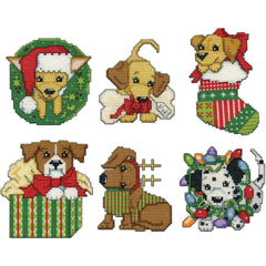 DIY Design Works Christmas Puppies Dogs Plastic Canvas Ornament Kit 5920
