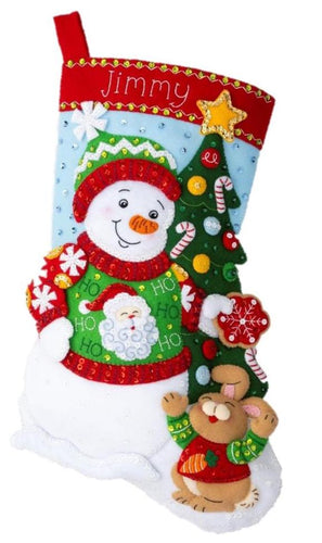 DIY Bucilla Gnome for Christmas Winter Mushroom House Felt Stocking Kit  89473E