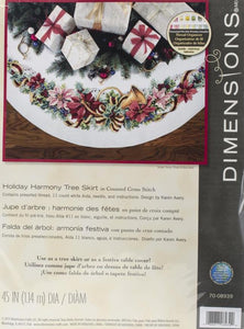 DIY Dimensions Holiday Harmony Christmas Count Cross Stitch Tree Skirt Kit 08939