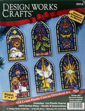 Load image into Gallery viewer, DIY Peace on Earth Stained Glass Christmas Plastic Canvas Ornament Kit