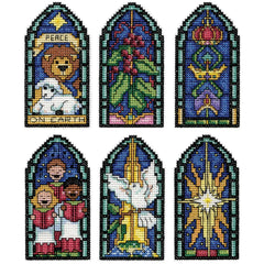 DIY Peace on Earth Stained Glass Christmas Plastic Canvas Ornament Kit