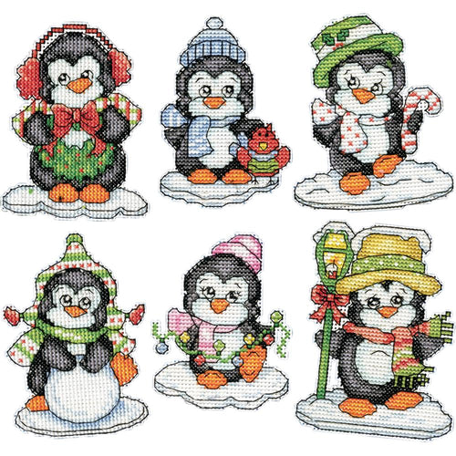 DIY Design Works Penguins on Ice Christmas Plastic Canvas Ornament Kit 2286